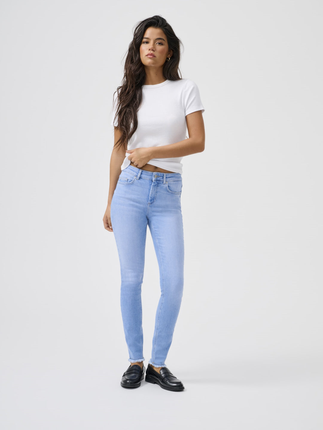 ONLBLUSH MID SK ANK RW DNM REA130 N, Light Blue Denim 177934 Bild 6
