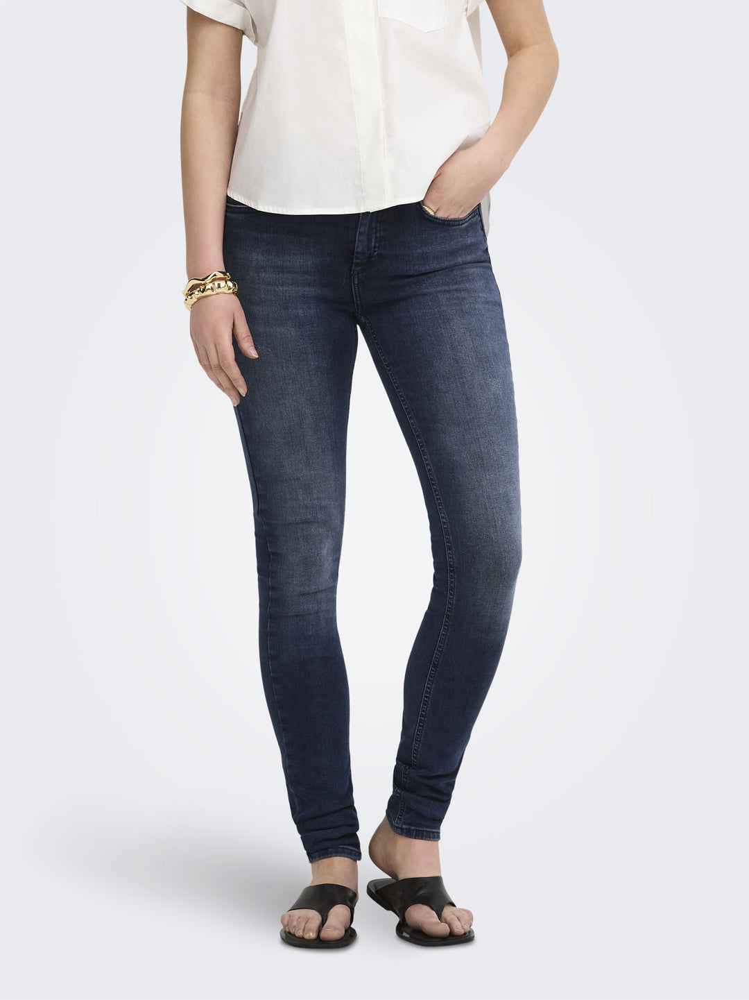 ONLBLUSH MID SKINNY DNM REA409 NOOS, Blue Black Denim 263995 Bild 3