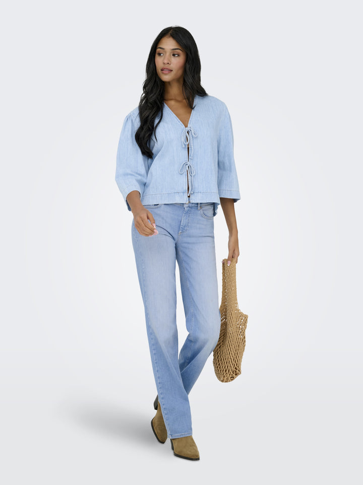 ONLBLUSH MID STRAIGHT DNM REA828 NO, Light Blue Denim 177934 Bild 4