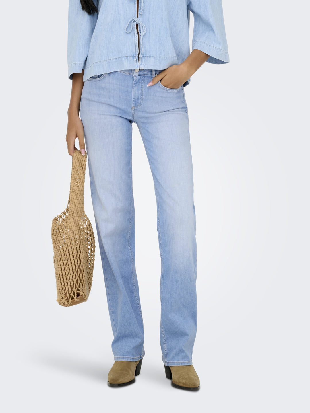 ONLBLUSH MID STRAIGHT DNM REA828 NO, Light Blue Denim 177934 Bild 7