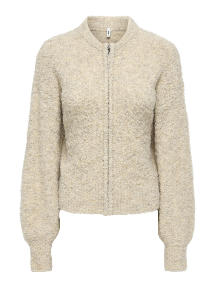 ONLBOUBLE LS O-NECK ZIP CARDIGAN KN, Peyote/Mel/Silver Zip 209493003 Bild 1