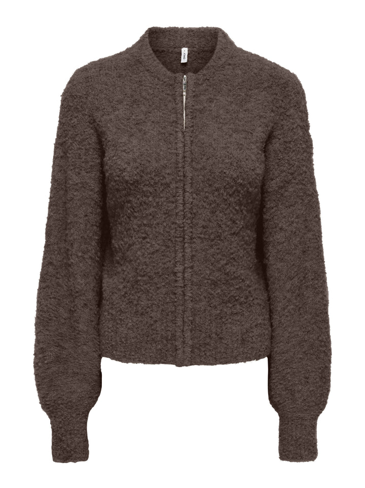 ONLBOUBLE LS O-NECK ZIP CARDIGAN KN, Bracken/Mel/Silver Zip 264056003 Bild 1