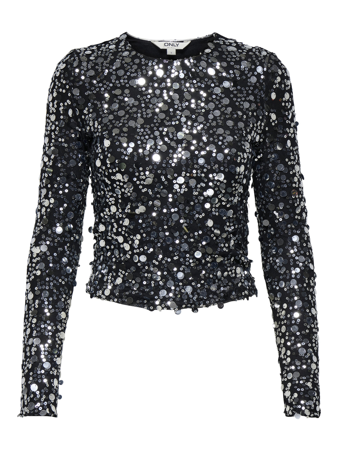 ONLCATINA LS SEQUINS TOP WVN, Silver 177931 Bild 1