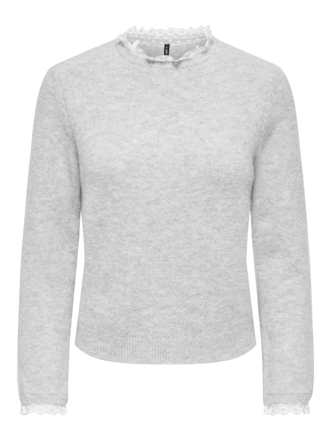 ONLCHER LS DETAIL O-NECK KNT, Light Grey Melange/Cloud Dancer Lac 179073002 Bild 1