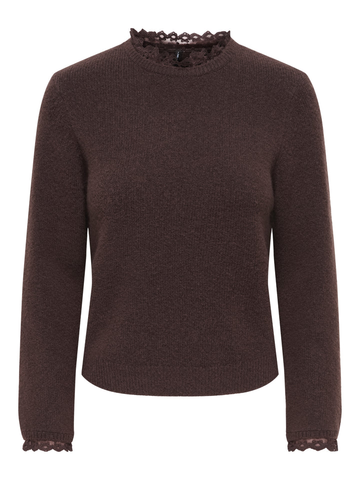 ONLCHER LS DETAIL O-NECK KNT, Deep Mahogany/Mel/Dtm Lace 212012001 Bild 1