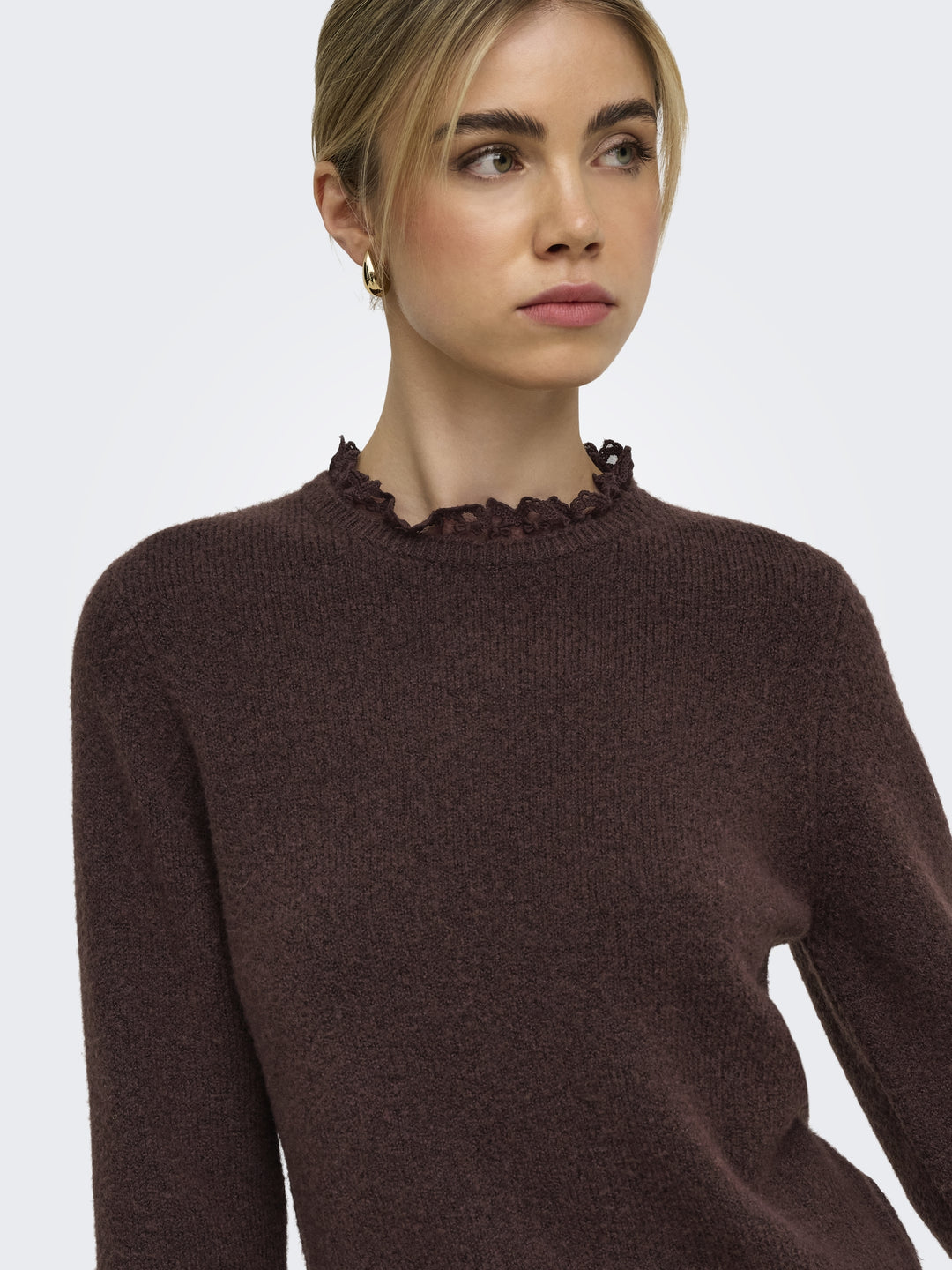 ONLCHER LS DETAIL O-NECK KNT, Deep Mahogany/Mel/Dtm Lace 212012001 Bild 3