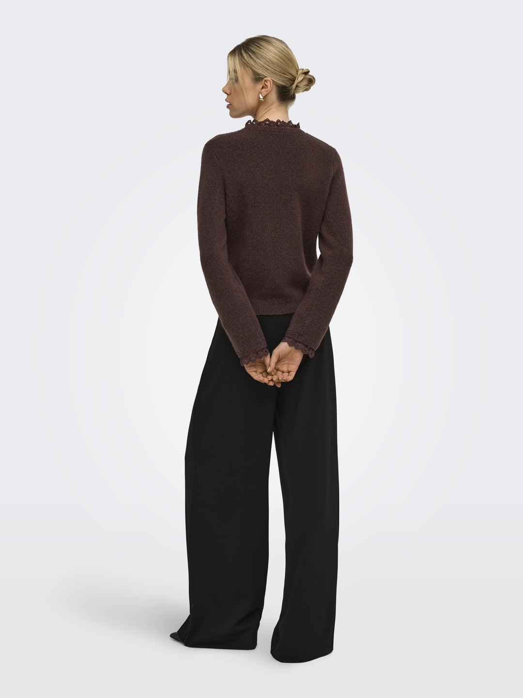 ONLCHER LS DETAIL O-NECK KNT, Deep Mahogany/Mel/Dtm Lace 212012001 Bild 5