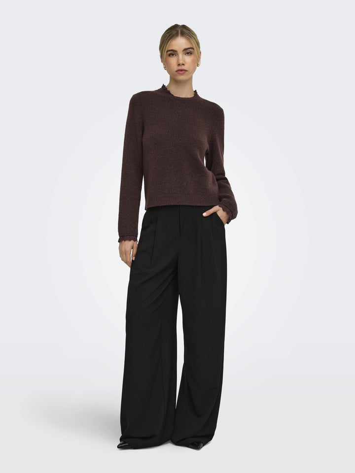 ONLCHER LS DETAIL O-NECK KNT, Deep Mahogany/Mel/Dtm Lace 212012001 Bild 7