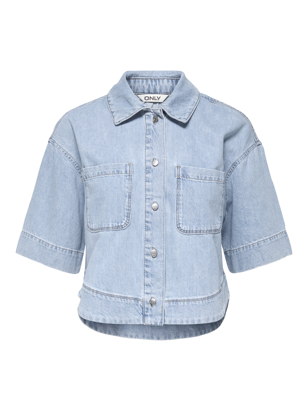 ONLCLEO LIFE SS CROP DNM SHIRT PIM, Light Blue Denim 177934 Bild 1