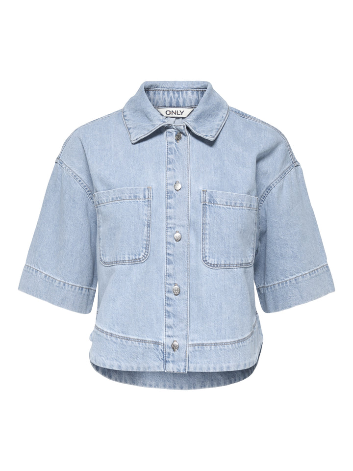 ONLCLEO LIFE SS CROP DNM SHIRT PIM, Light Blue Denim 177934 Bild 1