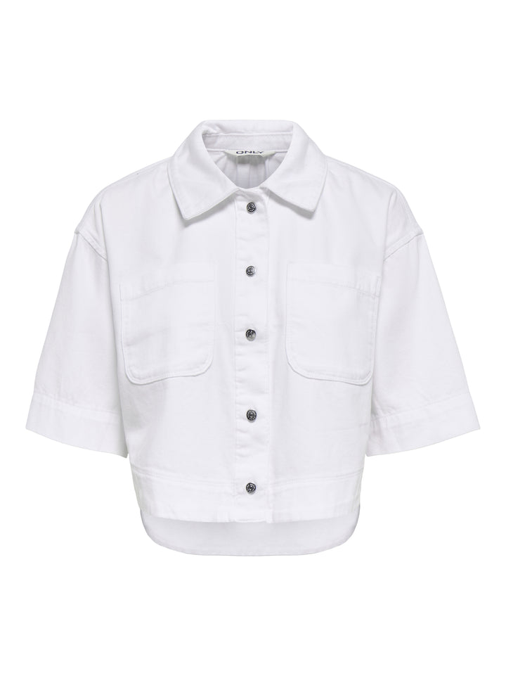 ONLCLEO LIFE SS CROP DNM SHIRT PIM, White Denim 179707 Bild 1