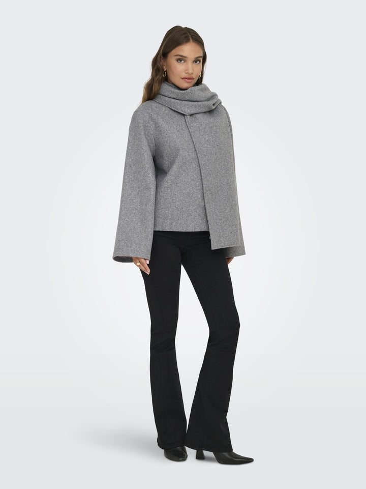 ONLELBA LIFE SCARF JACKET CC OTW, Medium Grey Melange/w.Rose Lining 179075001 Bild 3