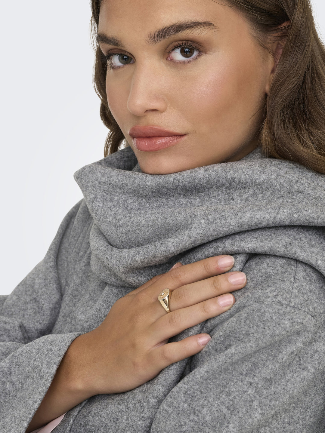 ONLELBA LIFE SCARF JACKET CC OTW, Medium Grey Melange/w.Rose Lining 179075001 Bild 7