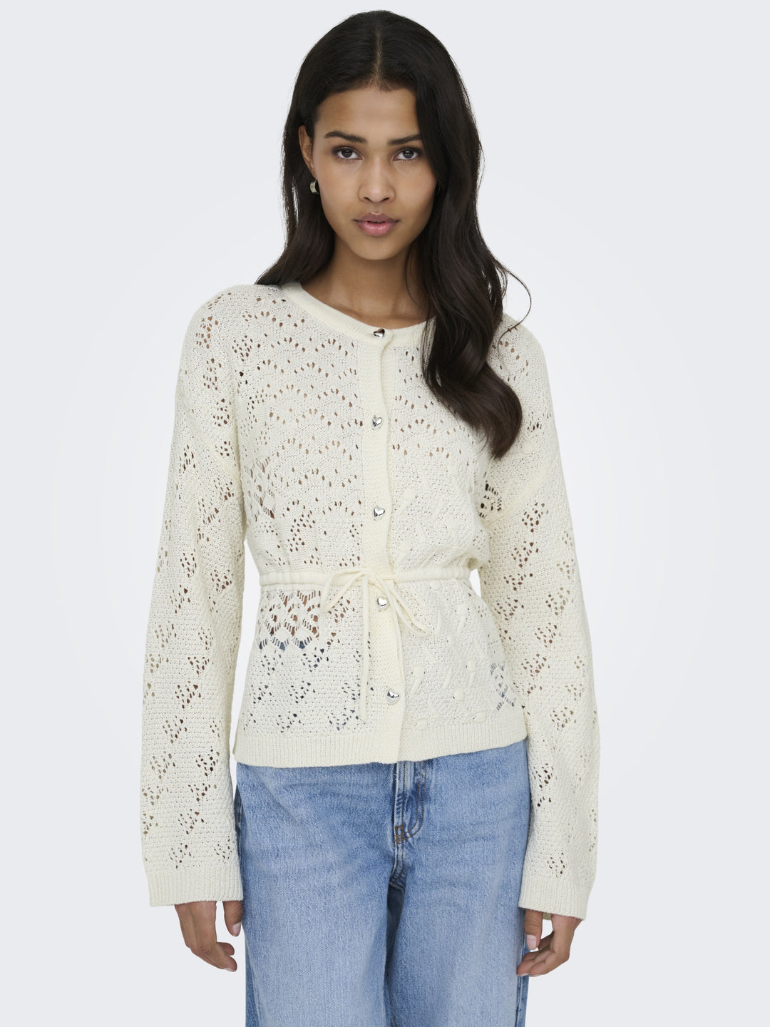 ONLELKE LIFE LS CARDIGAN CC KNT, Birch/SIlver Heart Button 180083001 Bild 7