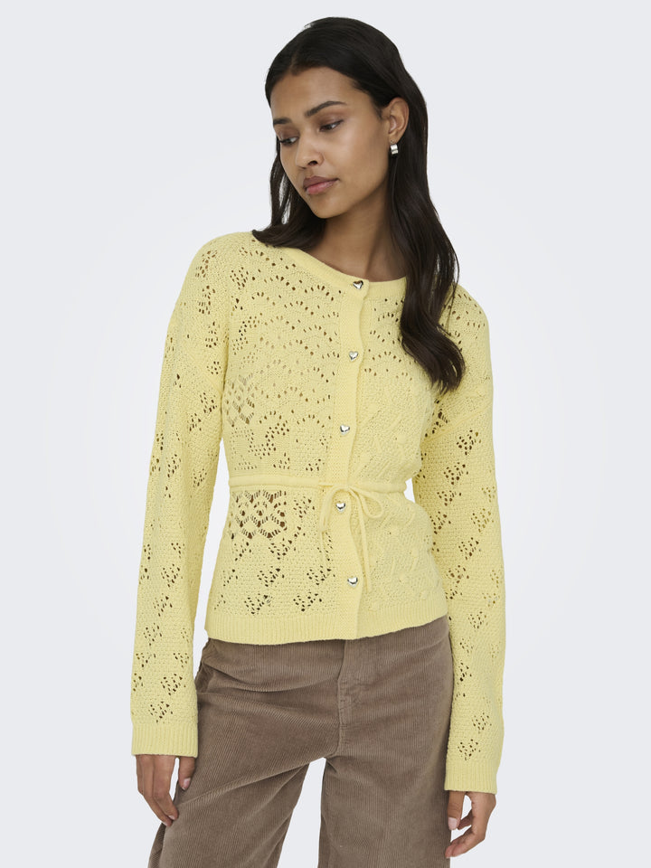 ONLELKE LIFE LS CARDIGAN CC KNT, Sunlight/SIlver Heart Button 290575001 Bild 3