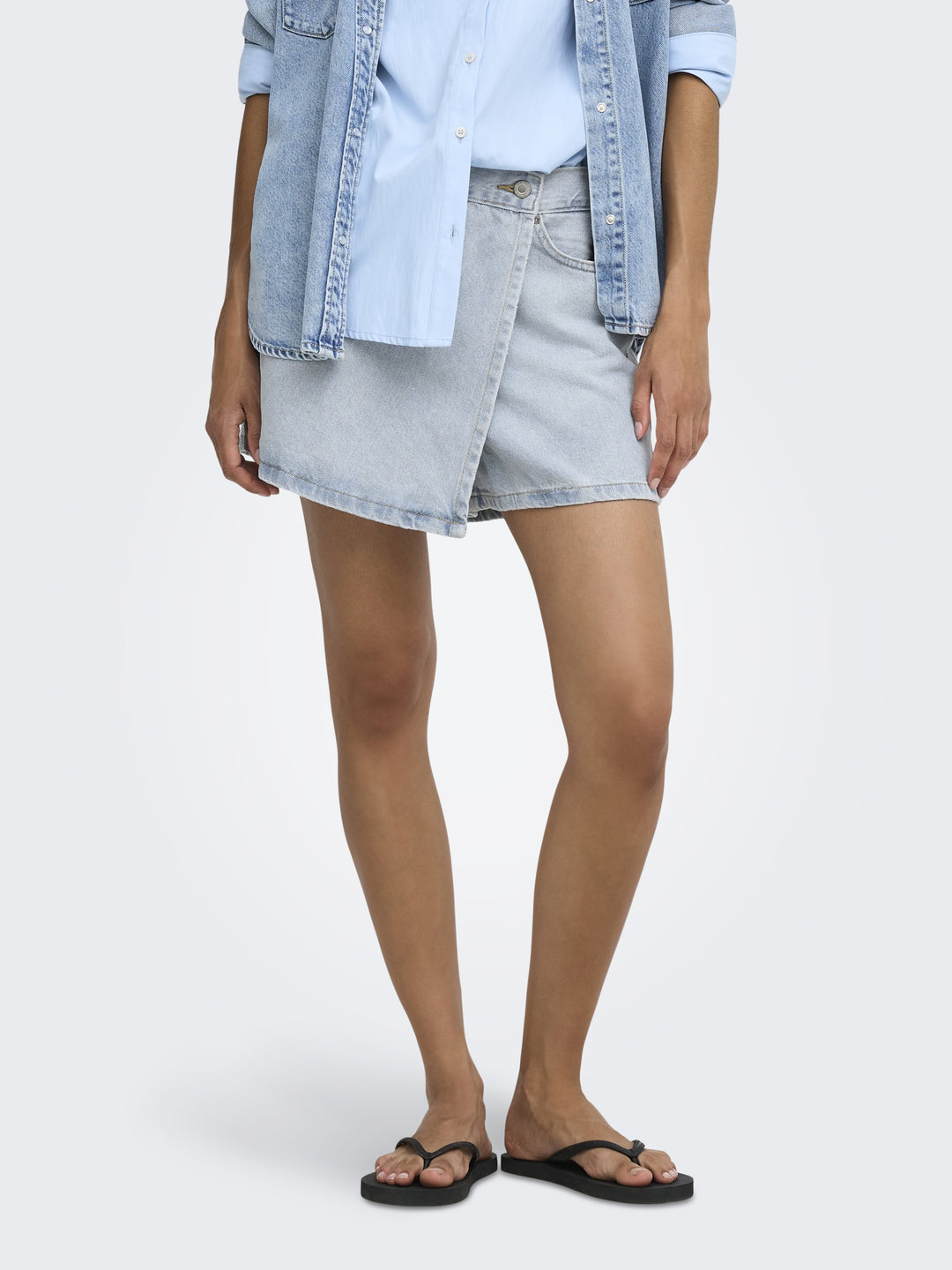ONLELLIE REG DNM SKORT TAI, Light Blue Denim 177934 Bild 4