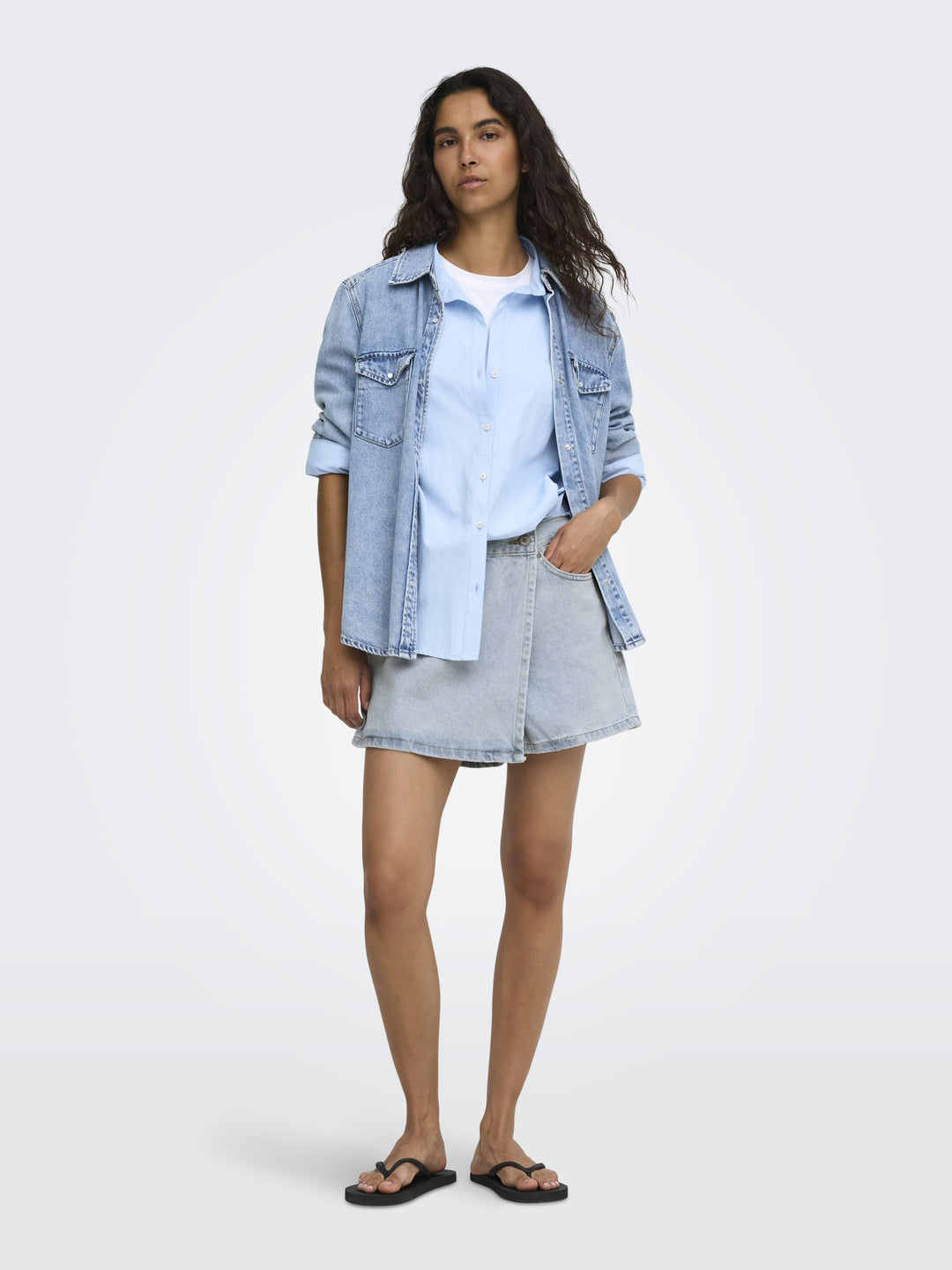 ONLELLIE REG DNM SKORT TAI, Light Blue Denim 177934 Bild 6