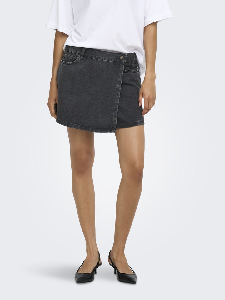 ONLELLIE REG DNM SKORT TAI, Washed Black 278217 Bild 5