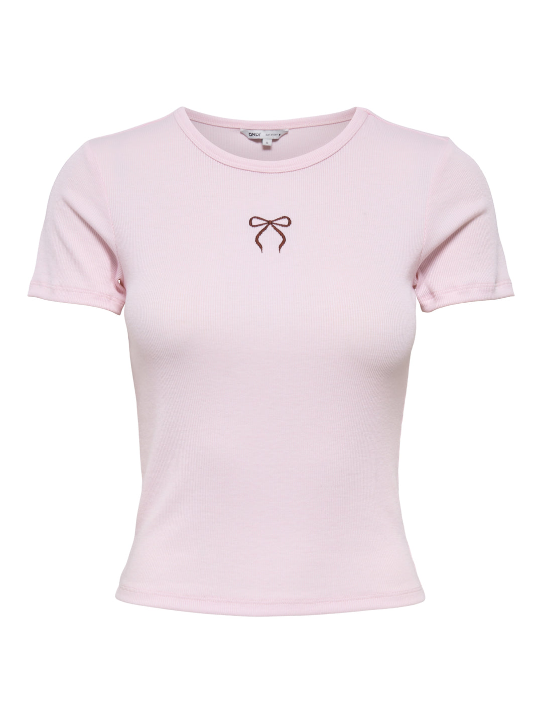 ONLELVA JUNE EMB S/S TEE JRS NOOS, Ballerina/ZINFANDEL BOW 180037013 Bild 1