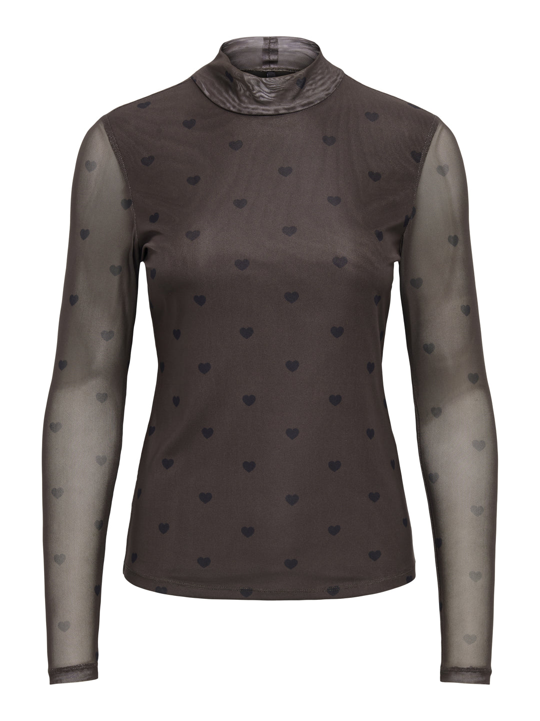 ONLERICA MESH L/S TOP JRS NOOS, Coffee Bean/Black heart 237375015 Bild 1