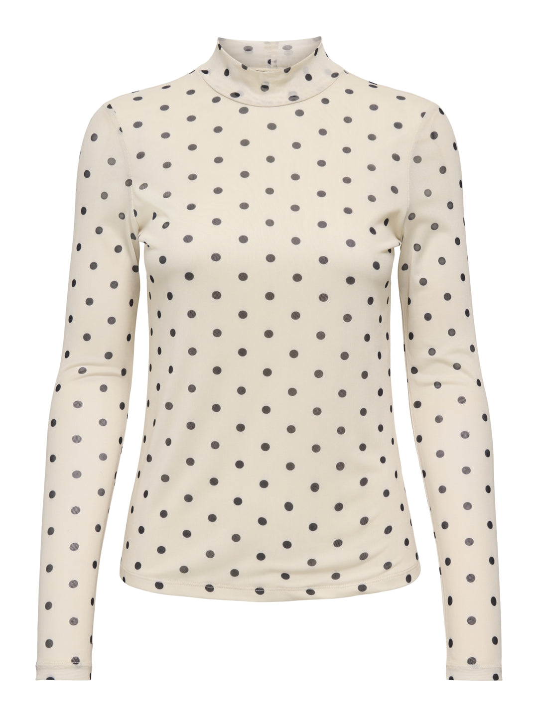 ONLERICA MESH L/S TOP JRS NOOS, Seedpearl/Black dot 250735012 Bild 1