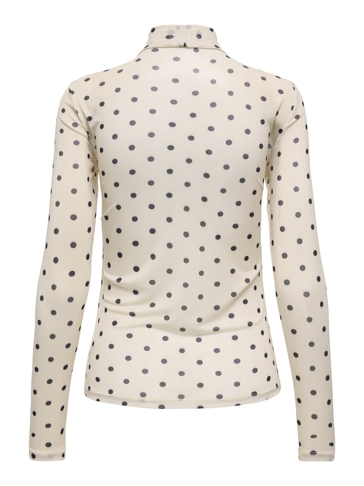 ONLERICA MESH L/S TOP JRS NOOS, Seedpearl/Black dot 250735012 Bild 2