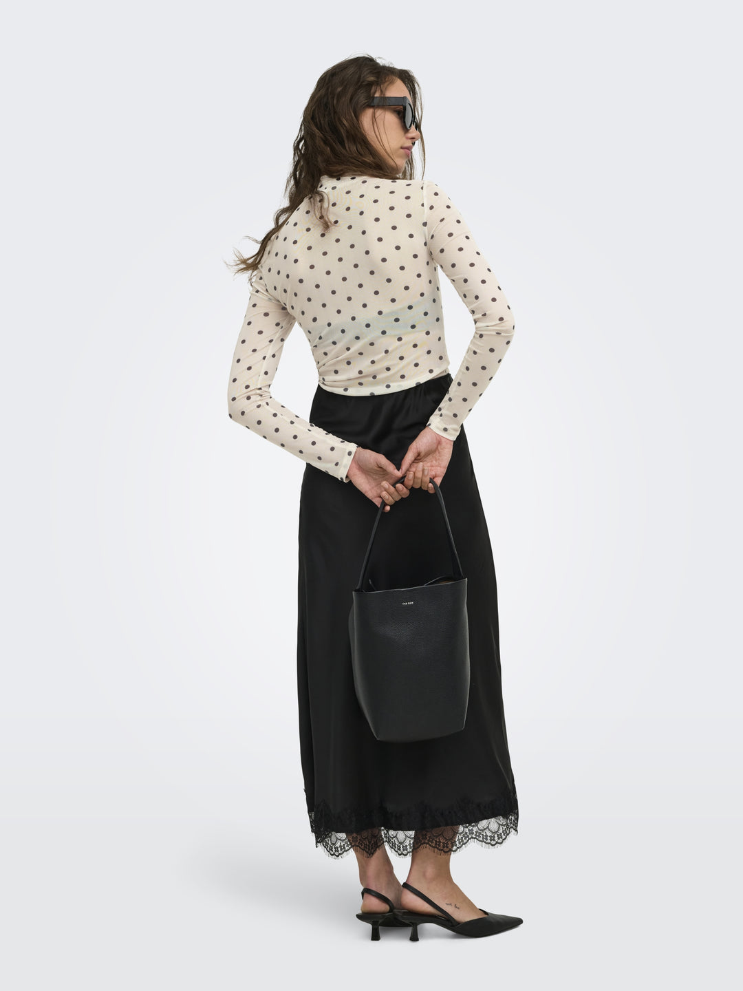 ONLERICA MESH L/S TOP JRS NOOS, Seedpearl/Black dot 250735012 Bild 5
