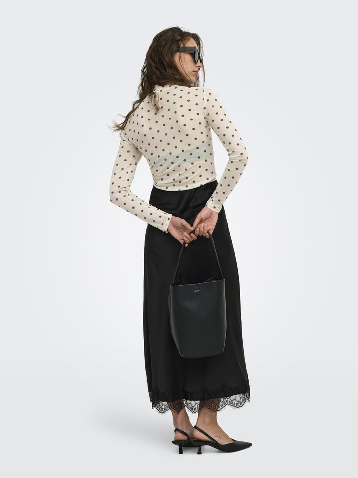 ONLERICA MESH L/S TOP JRS NOOS, Seedpearl/Black dot 250735012 Bild 5