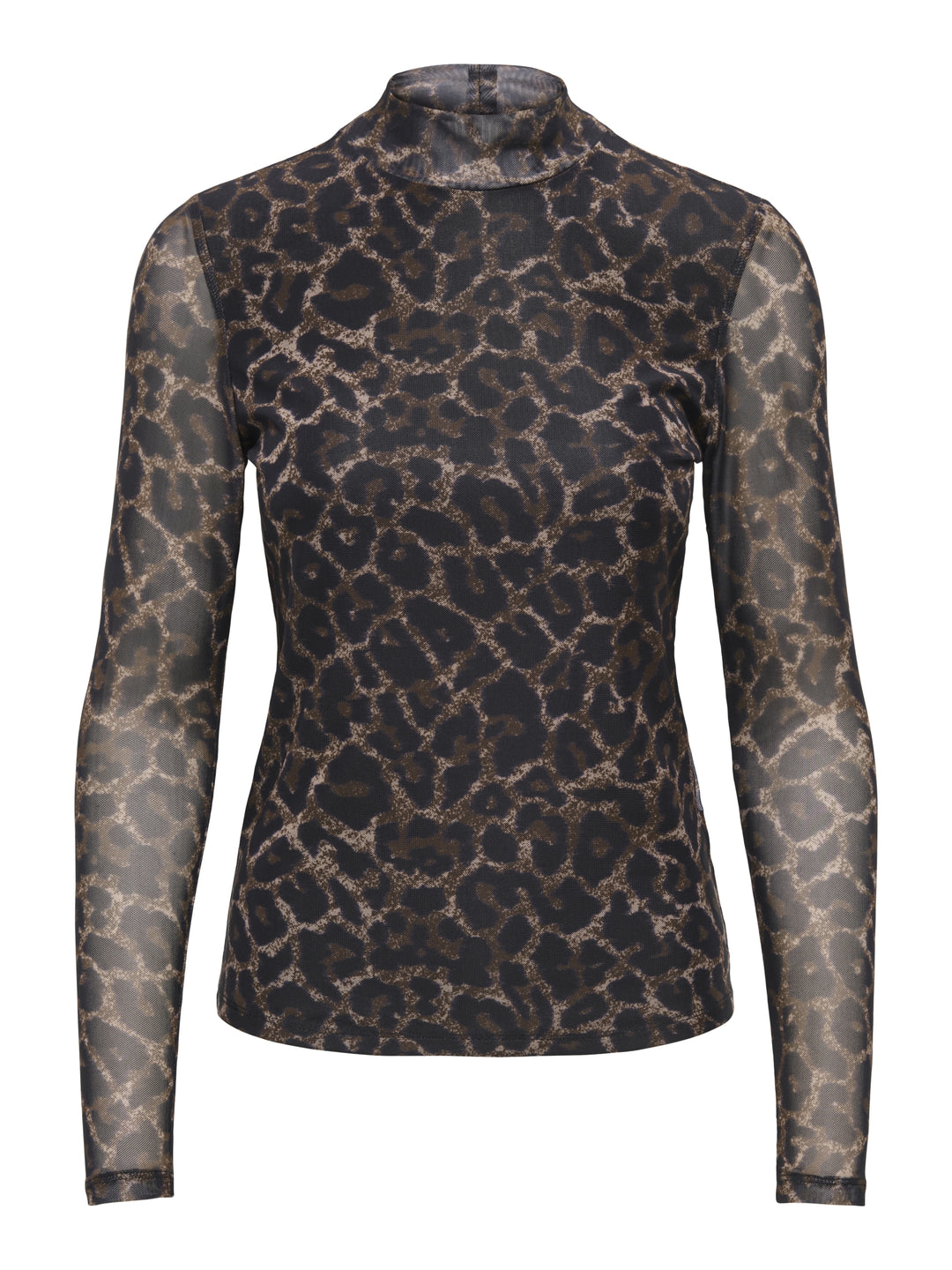 ONLERICA MESH L/S TOP JRS NOOS, Raw Umber/Black leo vibe 253215016 Bild 1