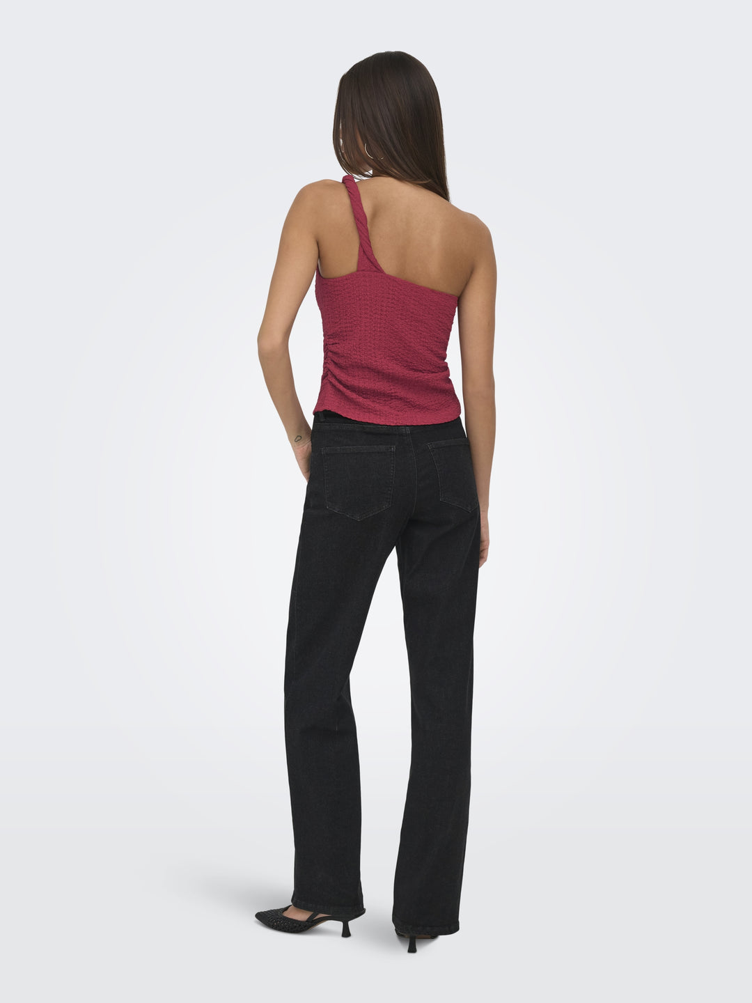 ONLERIKKA ASSYMETRIC CRINKLE TOP PN, Brick Red 234335 Bild 5