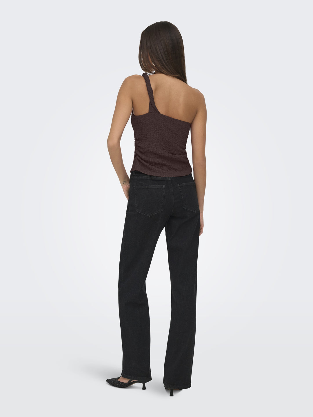 ONLERIKKA ASSYMETRIC CRINKLE TOP PN, Coffee Bean 237375 Bild 4