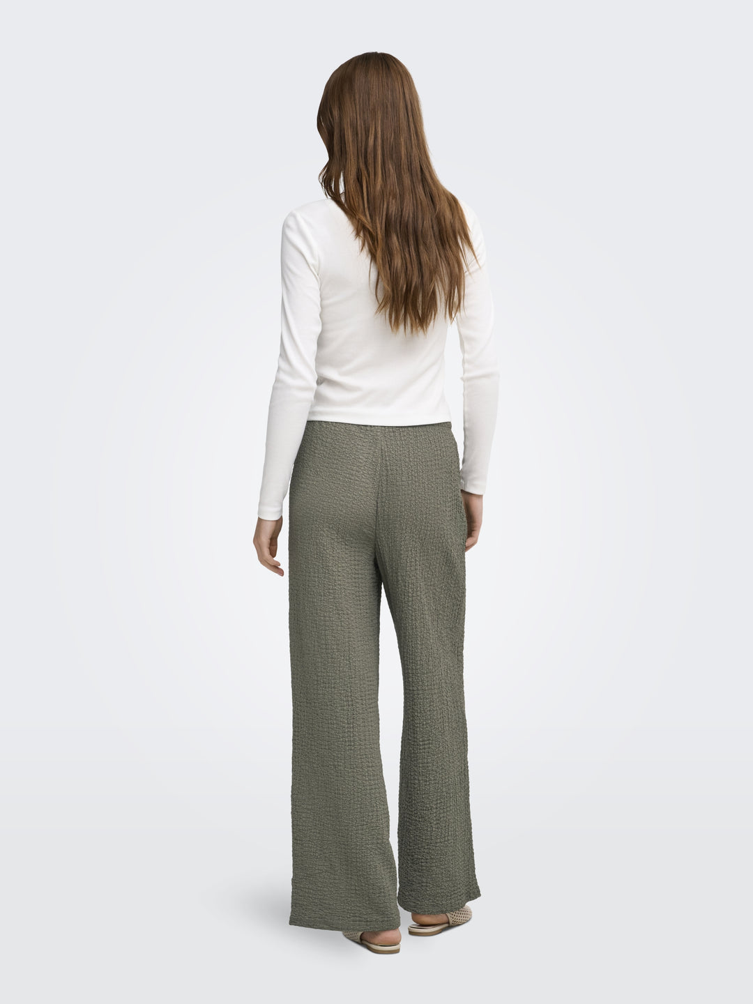 ONLERIKKA HW WIDE CRINKLE PANT PNT, Smokey Olive 303968 Bild 5