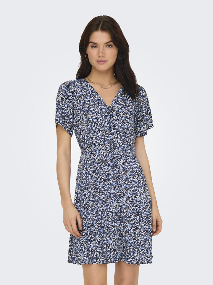 ONLEVIDA S/S SHORT DRESS WVN NOOS, Night Sky/SOFIA WHITE BLUE DITSY 194962026 Bild 3