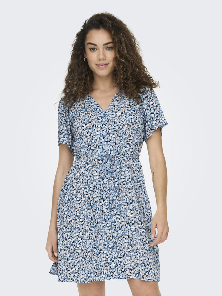 ONLEVIDA S/S SHORT DRESS WVN NOOS, Provincial Blue/SADIE FLOWER 226855006 Bild 3