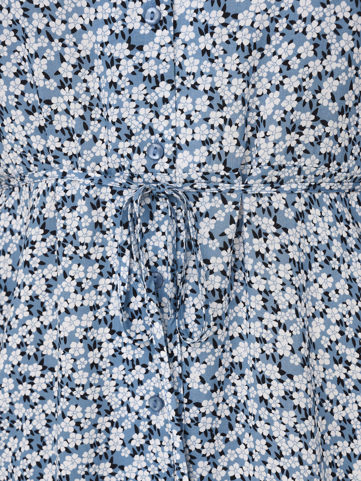 ONLEVIDA S/S SHORT DRESS WVN NOOS, Provincial Blue/SADIE FLOWER 226855006 Bild 4