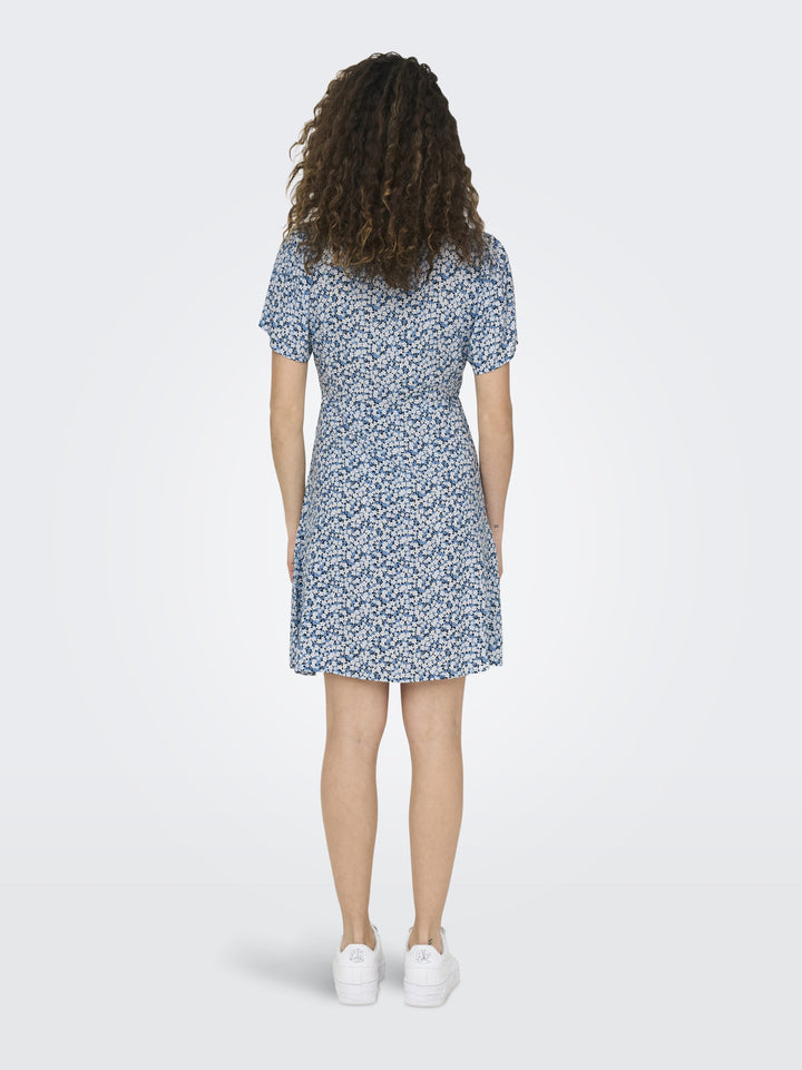 ONLEVIDA S/S SHORT DRESS WVN NOOS, Provincial Blue/SADIE FLOWER 226855006 Bild 5