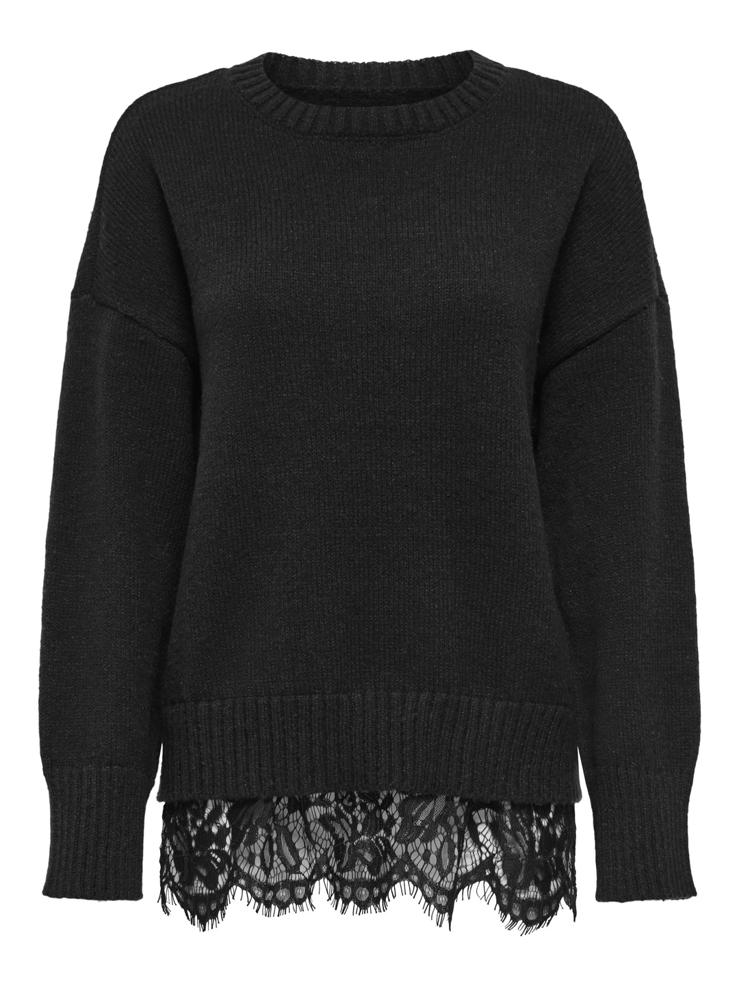 ONLEVIE LS LACE MIX O-NECK CS KNT, Black/Black Lace 177911001 Bild 1