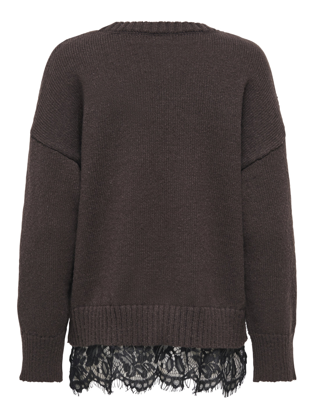 ONLEVIE LS LACE MIX O-NECK CS KNT, Coffee Bean/Black Lace 237375001 Bild 2