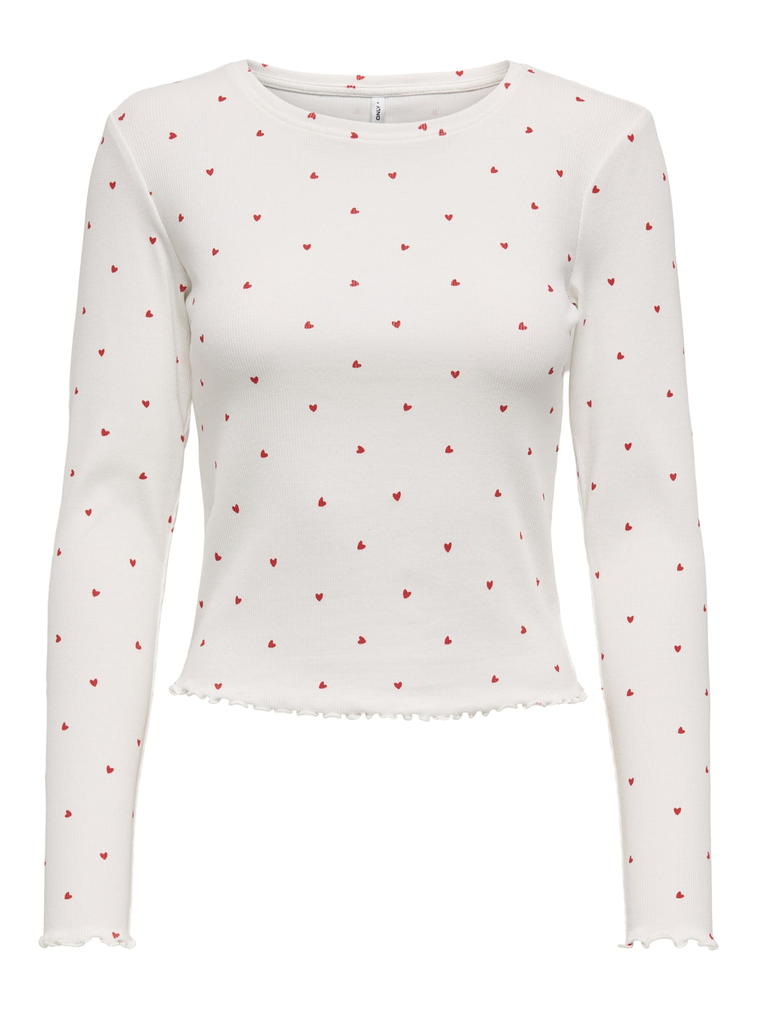 ONLFENJA L/S CROPPED AOP TOP JRS, Cloud Dancer/Little heart barbados 177922014 Bild 1