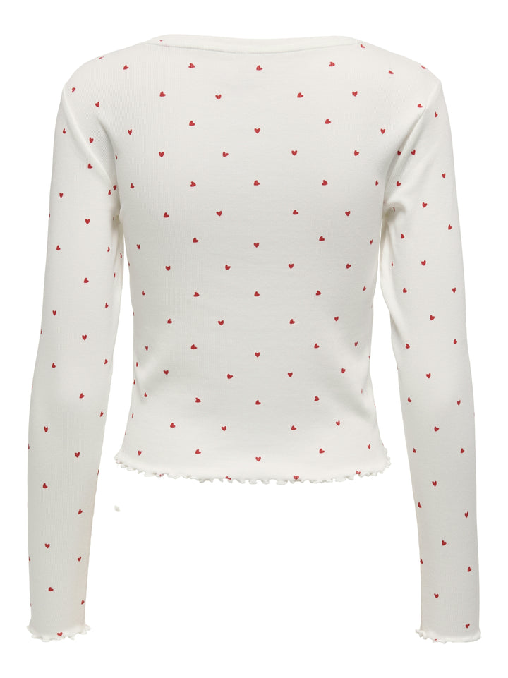 ONLFENJA L/S CROPPED AOP TOP JRS, Cloud Dancer/Little heart barbados 177922014 Bild 2