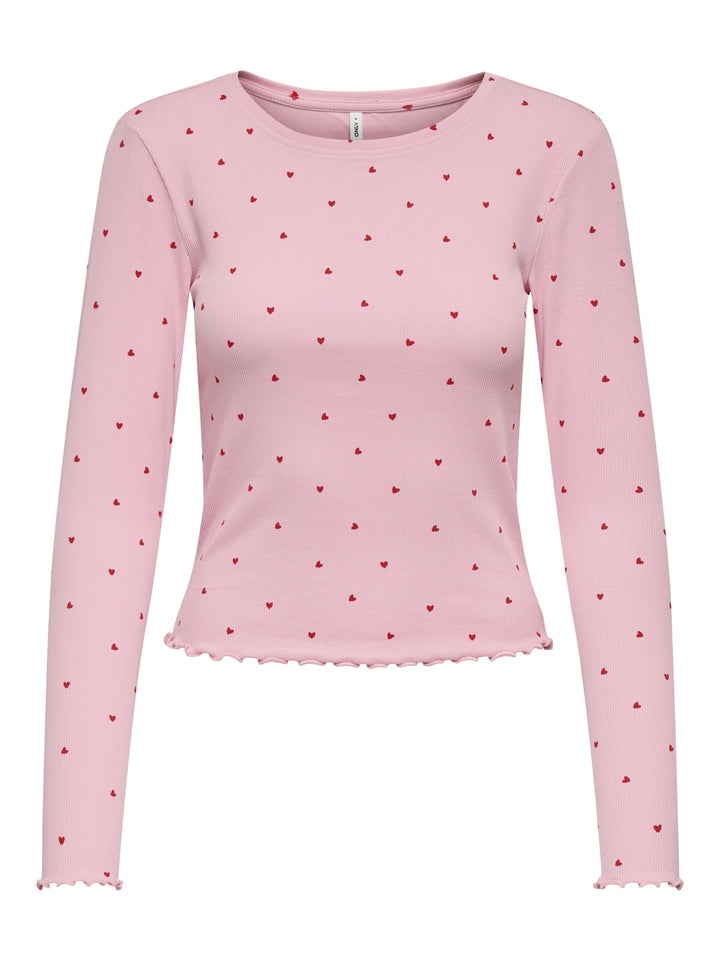 ONLFENJA L/S CROPPED AOP TOP JRS, Romance Rose/Little heart barbados 305041014 Bild 1