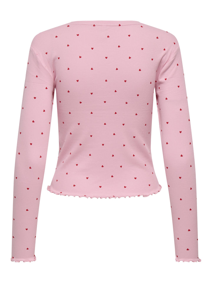 ONLFENJA L/S CROPPED AOP TOP JRS, Romance Rose/Little heart barbados 305041014 Bild 2