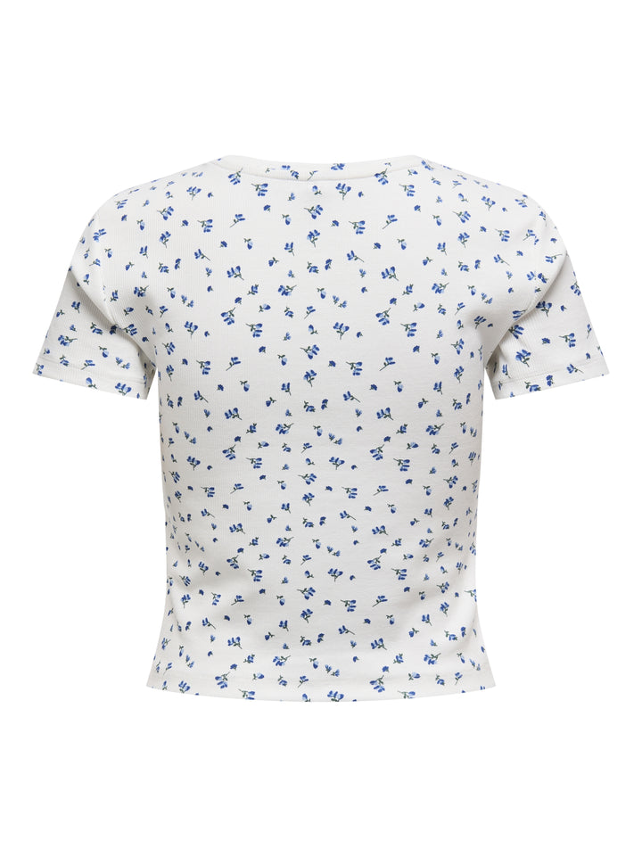 ONLFENJA S/S AOP TOP JRS NOOS, Cloud Dancer/Blue flowers 177922001 Bild 2