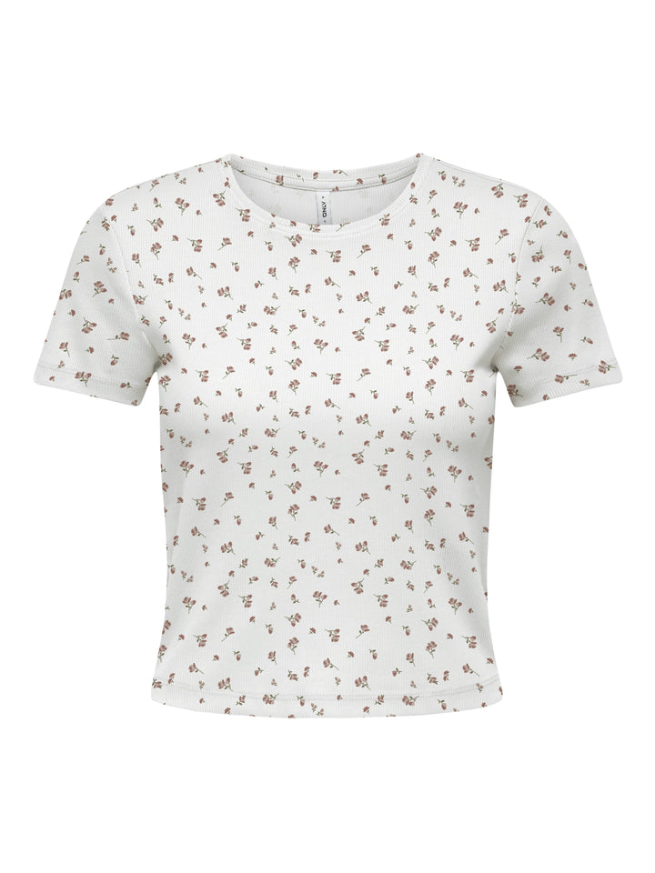 ONLFENJA S/S AOP TOP JRS NOOS, Cloud Dancer/Rose smoke flowers 177922015 Bild 1