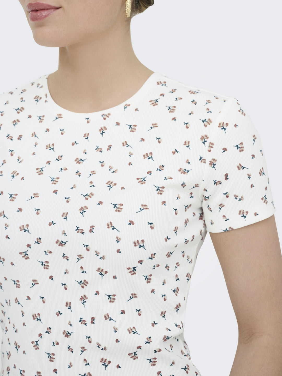 ONLFENJA S/S AOP TOP JRS NOOS, Cloud Dancer/Rose smoke flowers 177922015 Bild 3