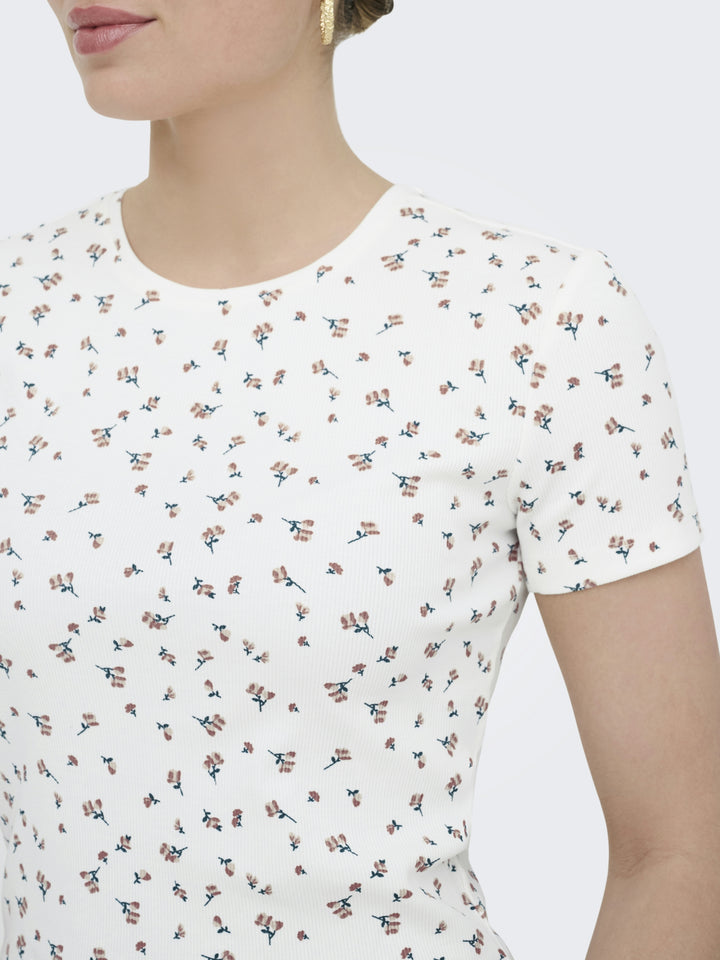 ONLFENJA S/S AOP TOP JRS NOOS, Cloud Dancer/Rose smoke flowers 177922015 Bild 3