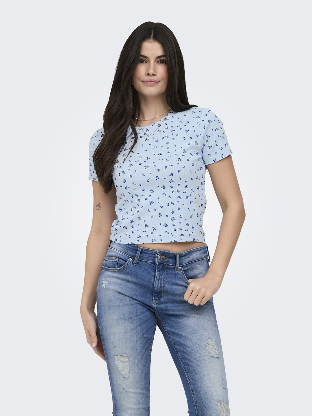 ONLFENJA S/S AOP TOP JRS NOOS, Cashmere Blue/Blue flowers 193179001 Bild 4