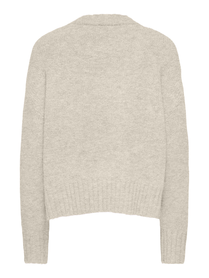 ONLFIONA LS LOOSE V-NECK KNT, Birch/Melange 180083001 Bild 3