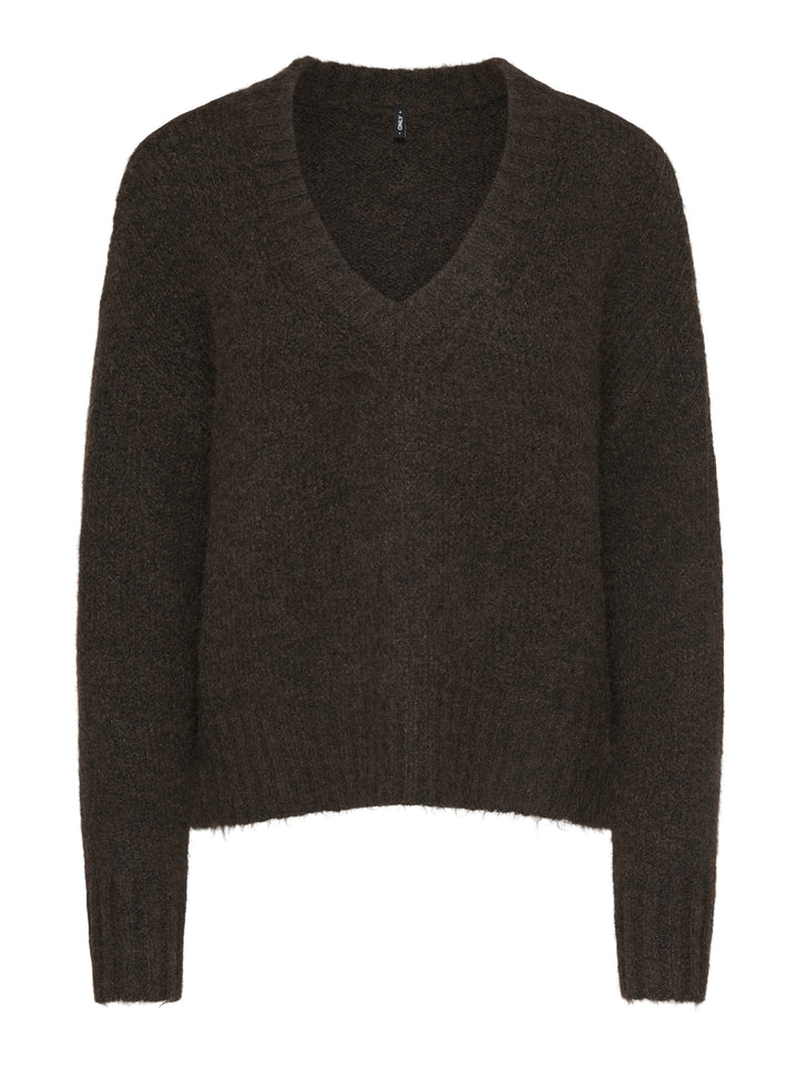 ONLFIONA LS LOOSE V-NECK KNT, Coffee Bean/Melange 237375001 Bild 1