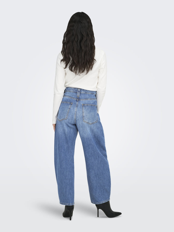ONLFRANKIE HW ANK BARREL DNM DOT548, Medium Blue Denim 179695 Bild 3